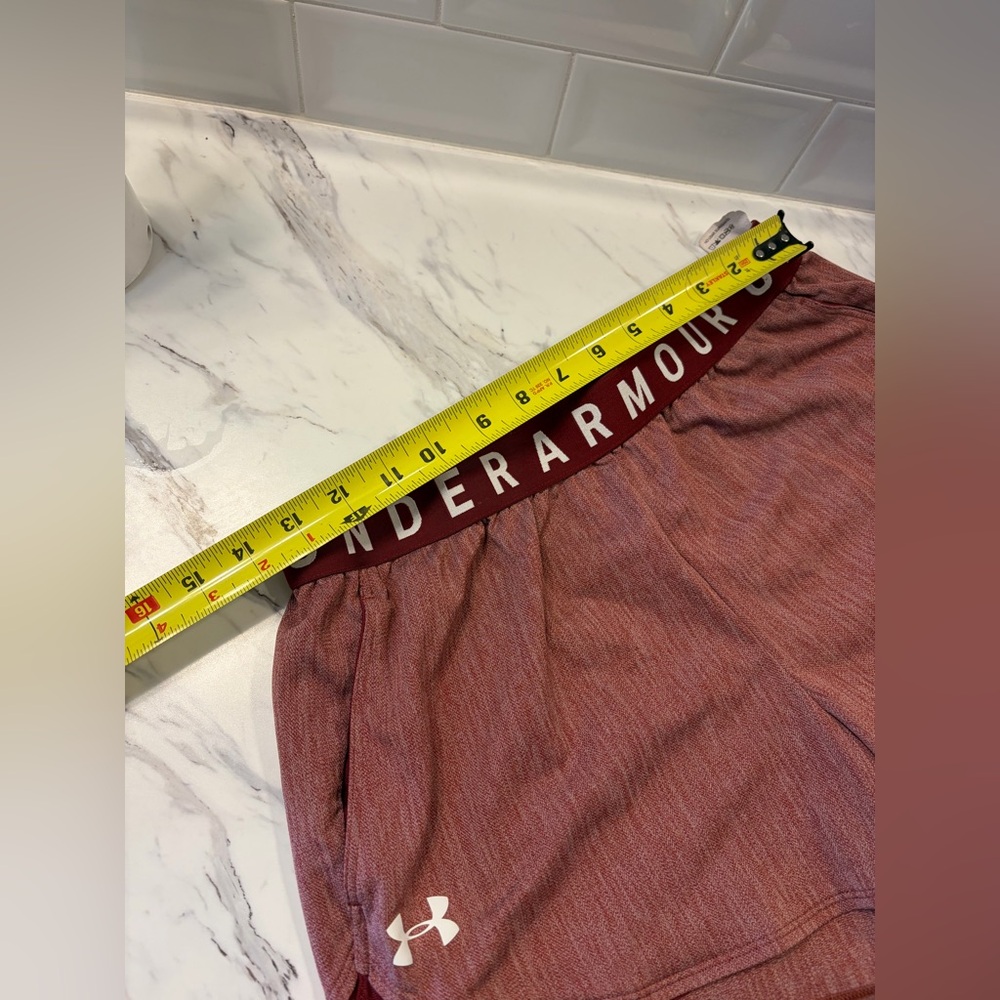 Under Armour Women's Burgundy Athletic Shorts - Picture 3 of 4